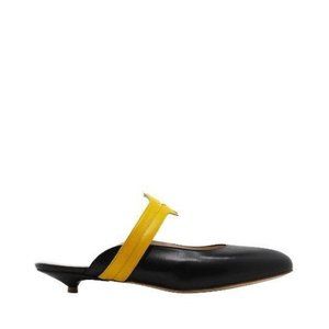 Jerelyn Creado JCW-43 Nubuck Black & Yellow Mules Size 39, US 8 - 8.5